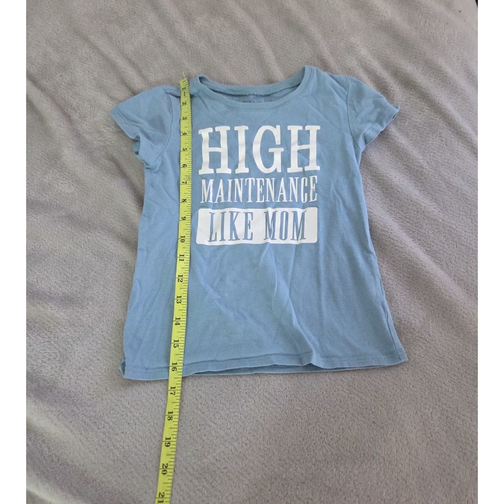 The Childrens Place Girls Size S 5/6 Graphic T-shirt Slate Blue - Picture 3 of 6